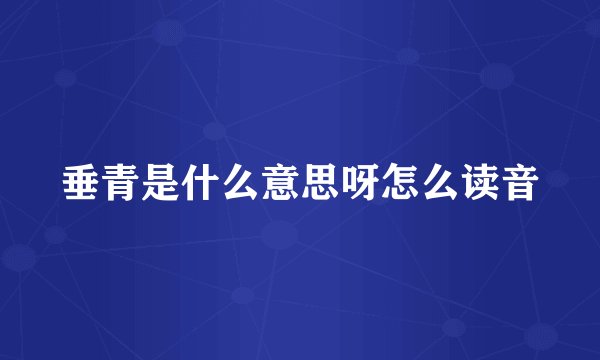 垂青是什么意思呀怎么读音