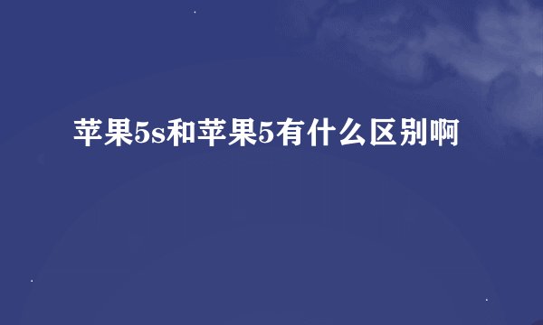 苹果5s和苹果5有什么区别啊
