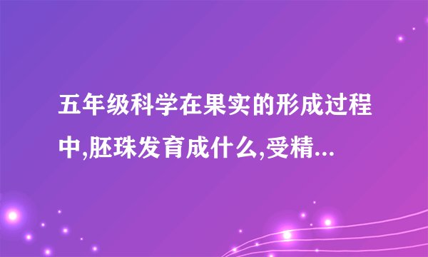 五年级科学在果实的形成过程中,胚珠发育成什么,受精卵发育成什么