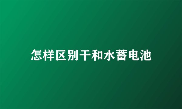 怎样区别干和水蓄电池