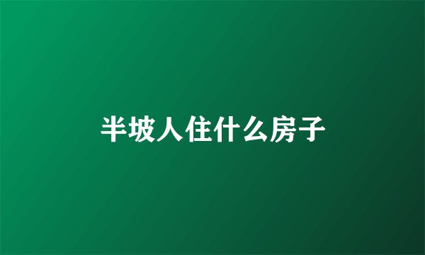 半坡人住什么房子