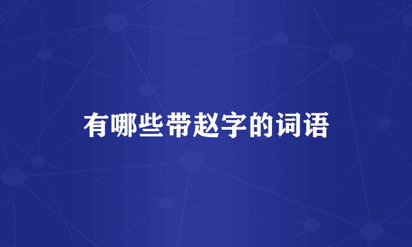有哪些带赵字的词语