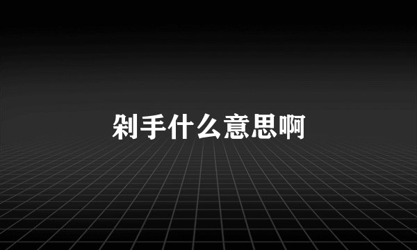 剁手什么意思啊