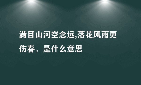 满目山河空念远,落花风雨更伤春。是什么意思