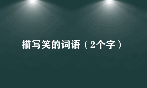描写笑的词语（2个字）
