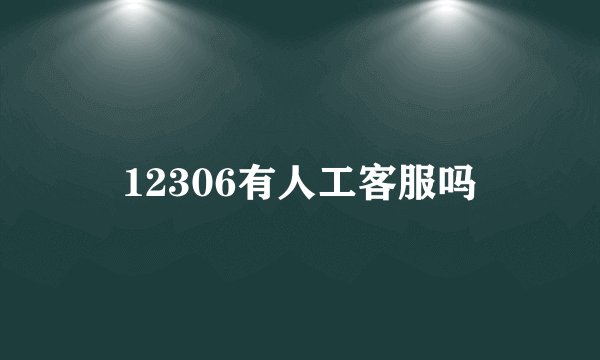 12306有人工客服吗