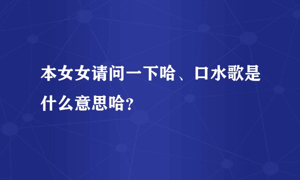 本女女请问一下哈、口水歌是什么意思哈？