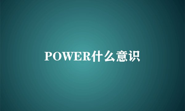 POWER什么意识