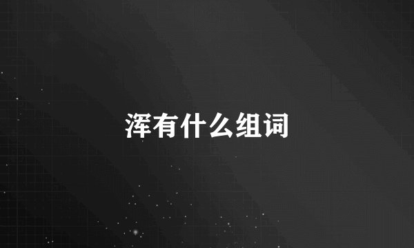 浑有什么组词