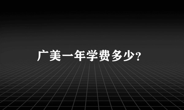 广美一年学费多少？