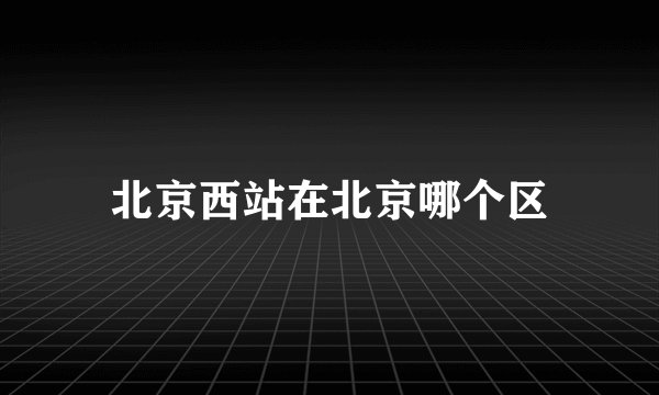 北京西站在北京哪个区