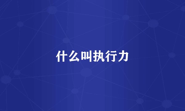 什么叫执行力
