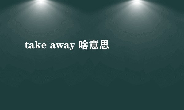 take away 啥意思