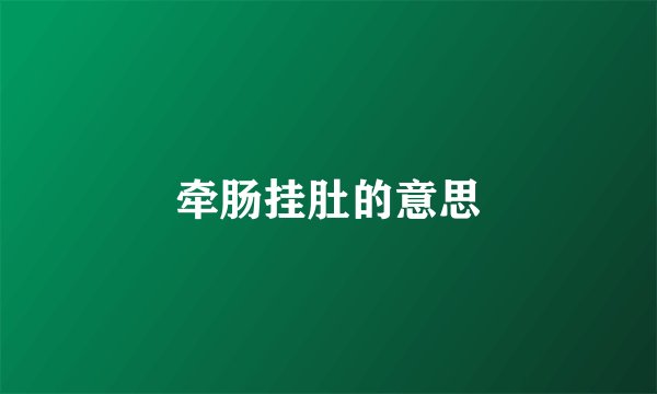 牵肠挂肚的意思