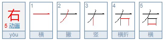 有和右的笔画笔顺是什么?