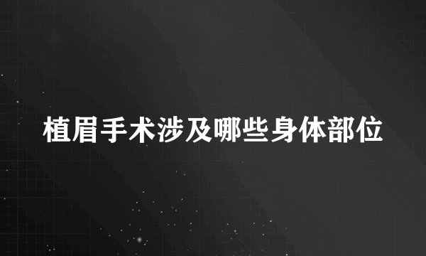 植眉手术涉及哪些身体部位