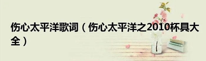 伤心太平洋歌词(伤心太平洋之2010杯具大全)