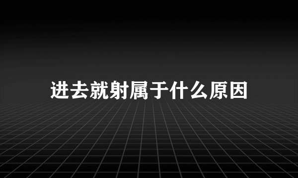 进去就射属于什么原因