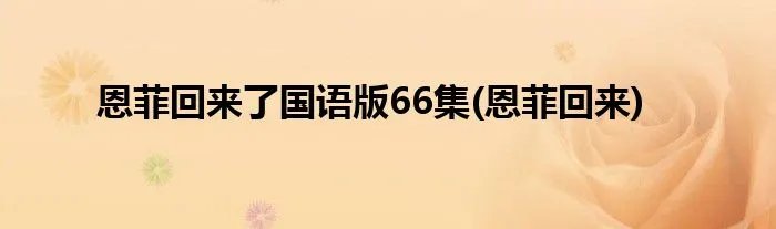 恩菲回来了国语版66集(恩菲回来)