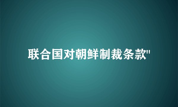 联合国对朝鲜制裁条款