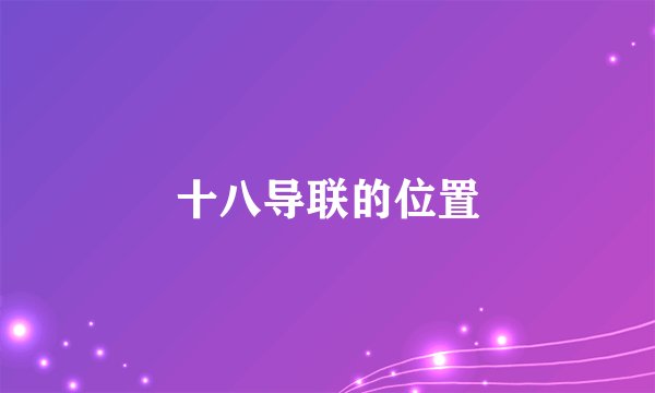十八导联的位置
