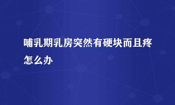 哺乳期乳房突然有硬块而且疼怎么办