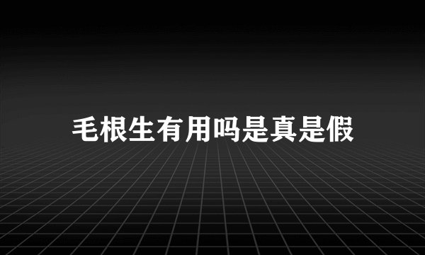 毛根生有用吗是真是假