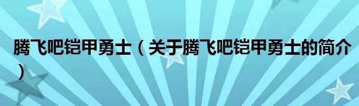 腾飞吧铠甲勇士（关于腾飞吧铠甲勇士的简介）