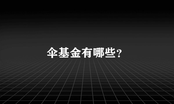 伞基金有哪些？