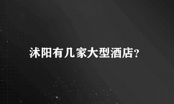 沭阳有几家大型酒店？