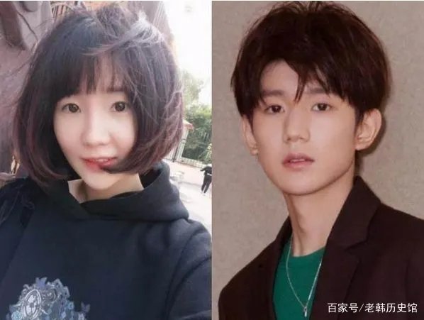 景甜和蔡徐坤长像酷似,明星跨性别撞脸都有谁呢?