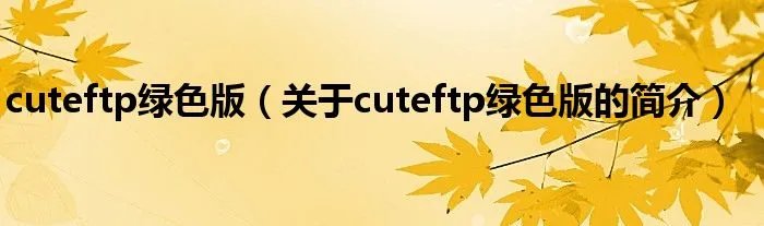 cuteftp绿色版（关于cuteftp绿色版的简介）