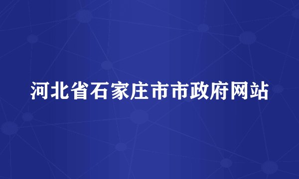 河北省石家庄市市政府网站