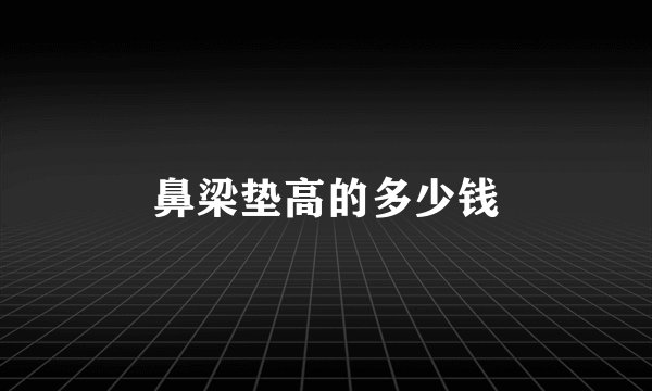 鼻梁垫高的多少钱