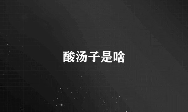 酸汤子是啥