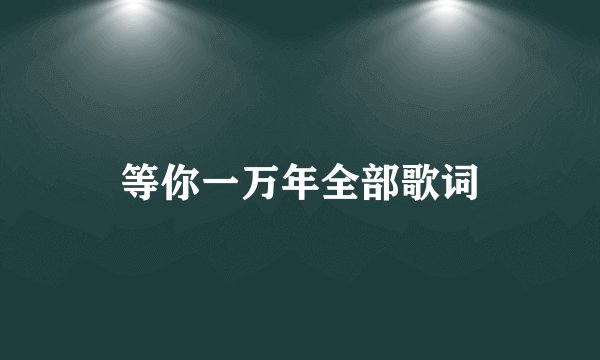 等你一万年全部歌词