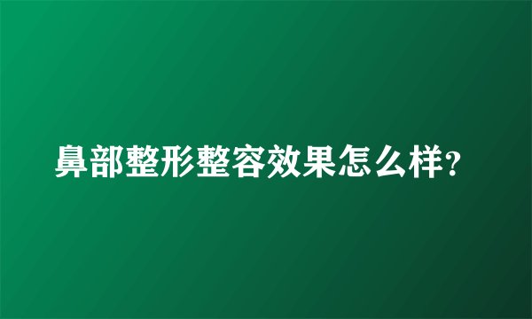 鼻部整形整容效果怎么样？