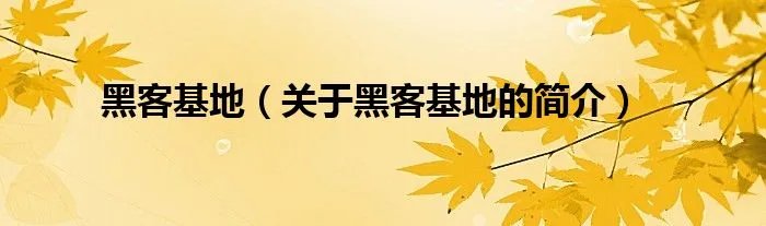 黑客基地（关于黑客基地的简介）