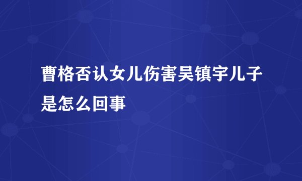 曹格否认女儿伤害吴镇宇儿子是怎么回事