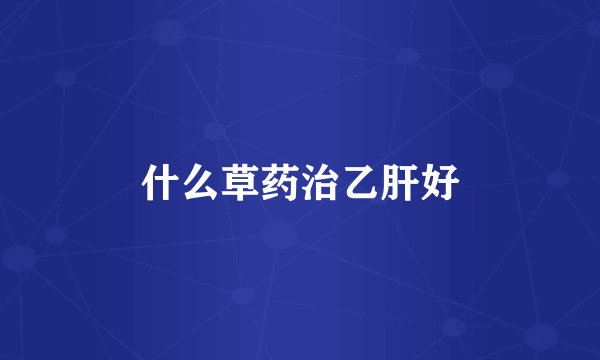 什么草药治乙肝好