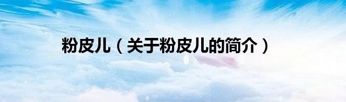 粉皮儿（关于粉皮儿的简介）