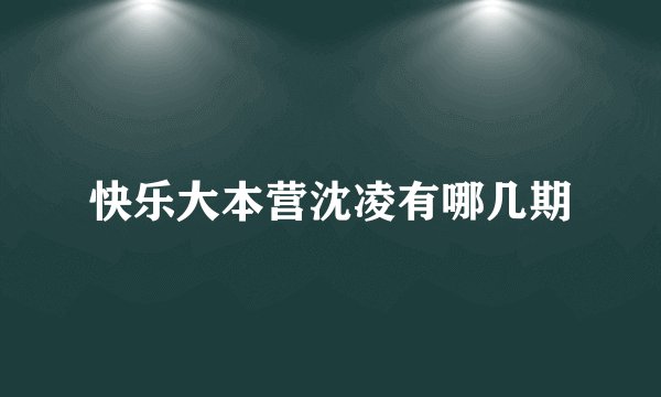 快乐大本营沈凌有哪几期
