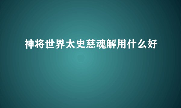 神将世界太史慈魂解用什么好
