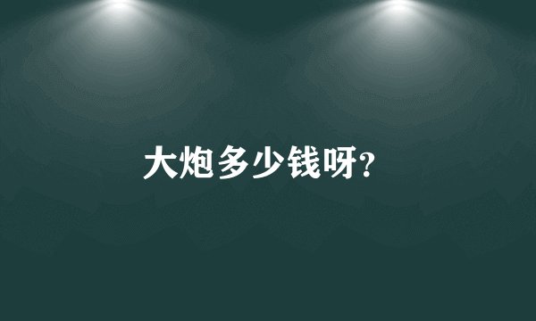 大炮多少钱呀?