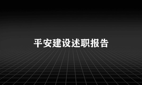平安建设述职报告