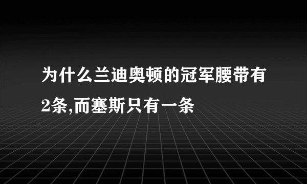 为什么兰迪奥顿的冠军腰带有2条,而塞斯只有一条
