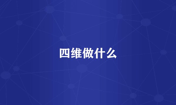 四维做什么