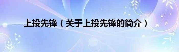上投先锋（关于上投先锋的简介）