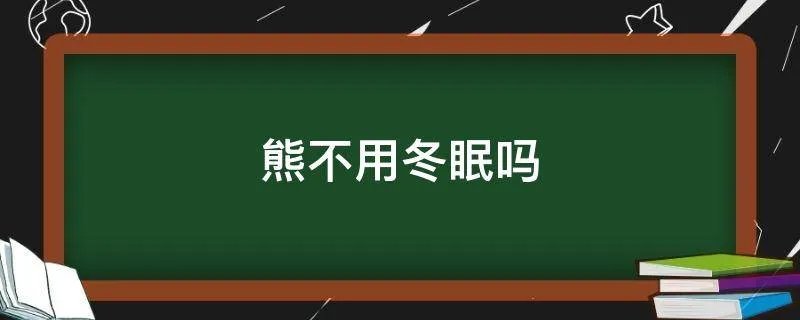 熊不用冬眠吗