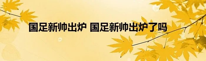国足新帅出炉 国足新帅出炉了吗